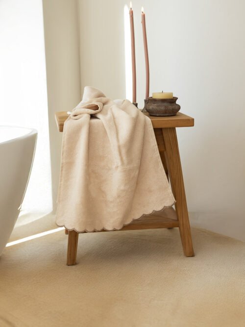 Serviette de bain LINDA 🎋 BAMBOU - CREME