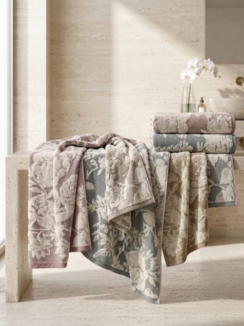 Set 6 Grands Draps de Bain DENTELLE - 90/150CM