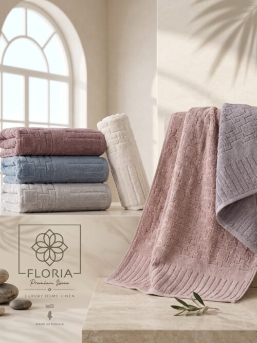 Set 6 Serviettes Velours - Set 6 Draps de Bain Velours PIANO