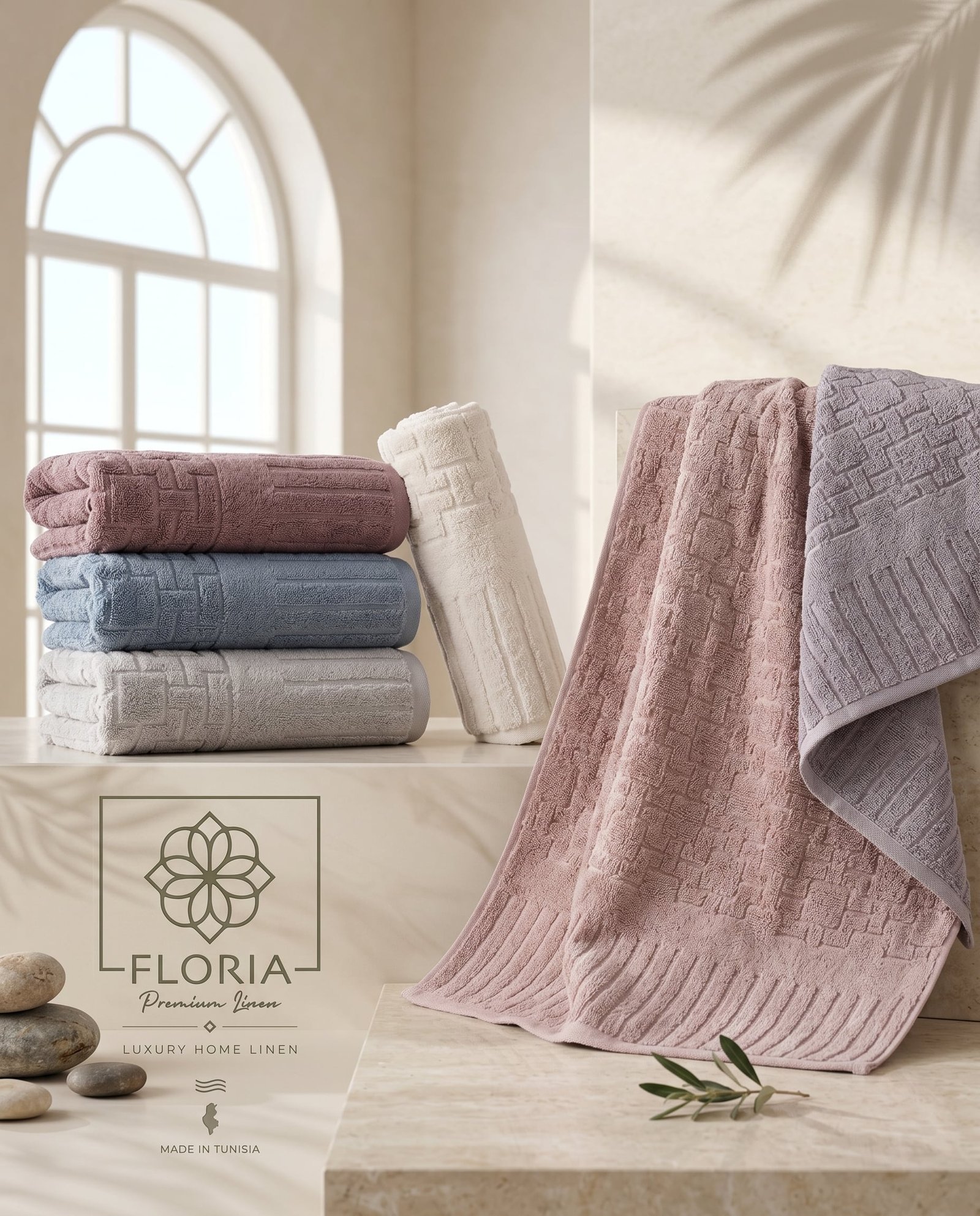 Set 6 Serviettes Velours - Set 6 Draps de Bain Velours PIANO