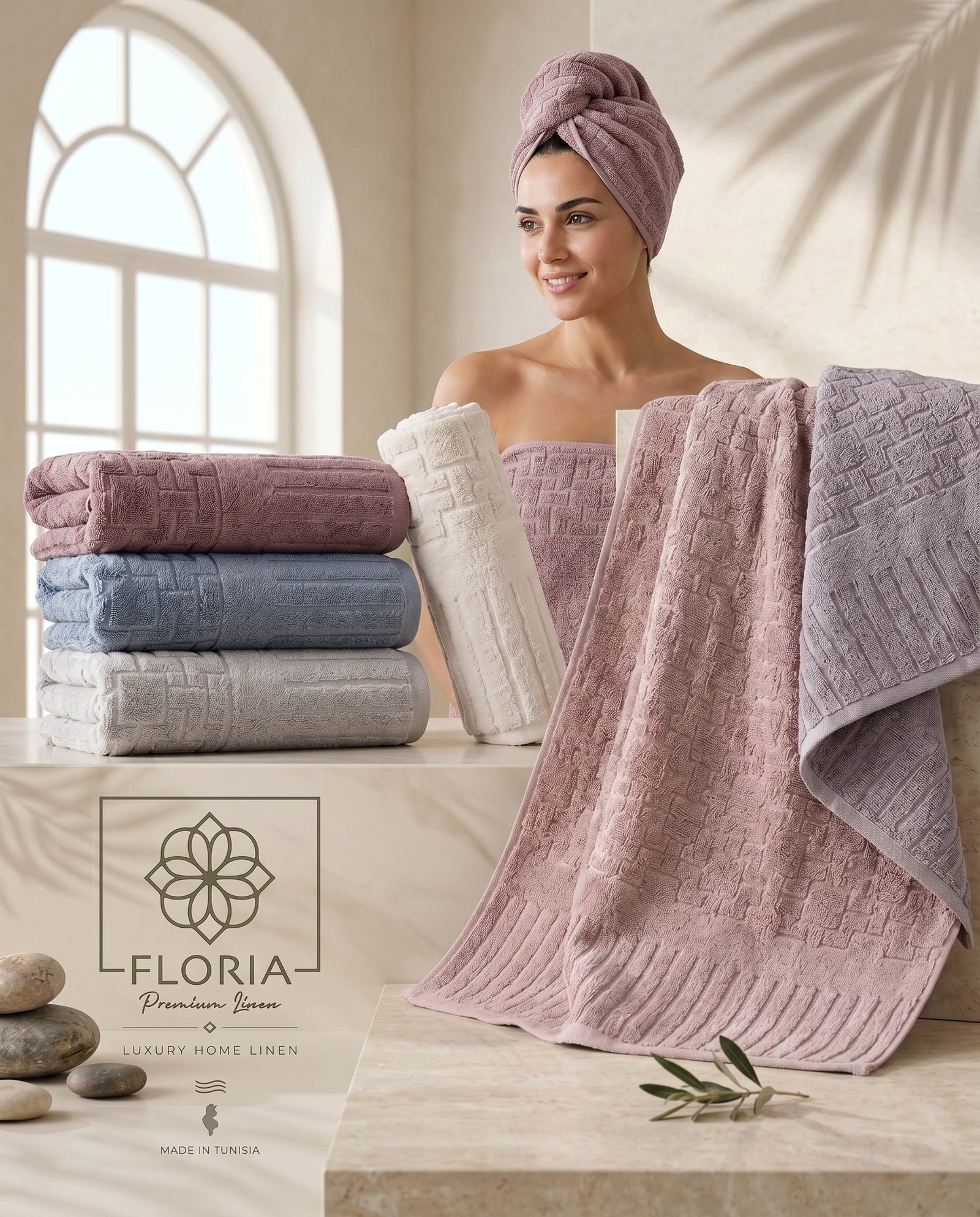 Set 6 Serviettes Velours - Set 6 Draps de Bain Velours PIANO – Image 2